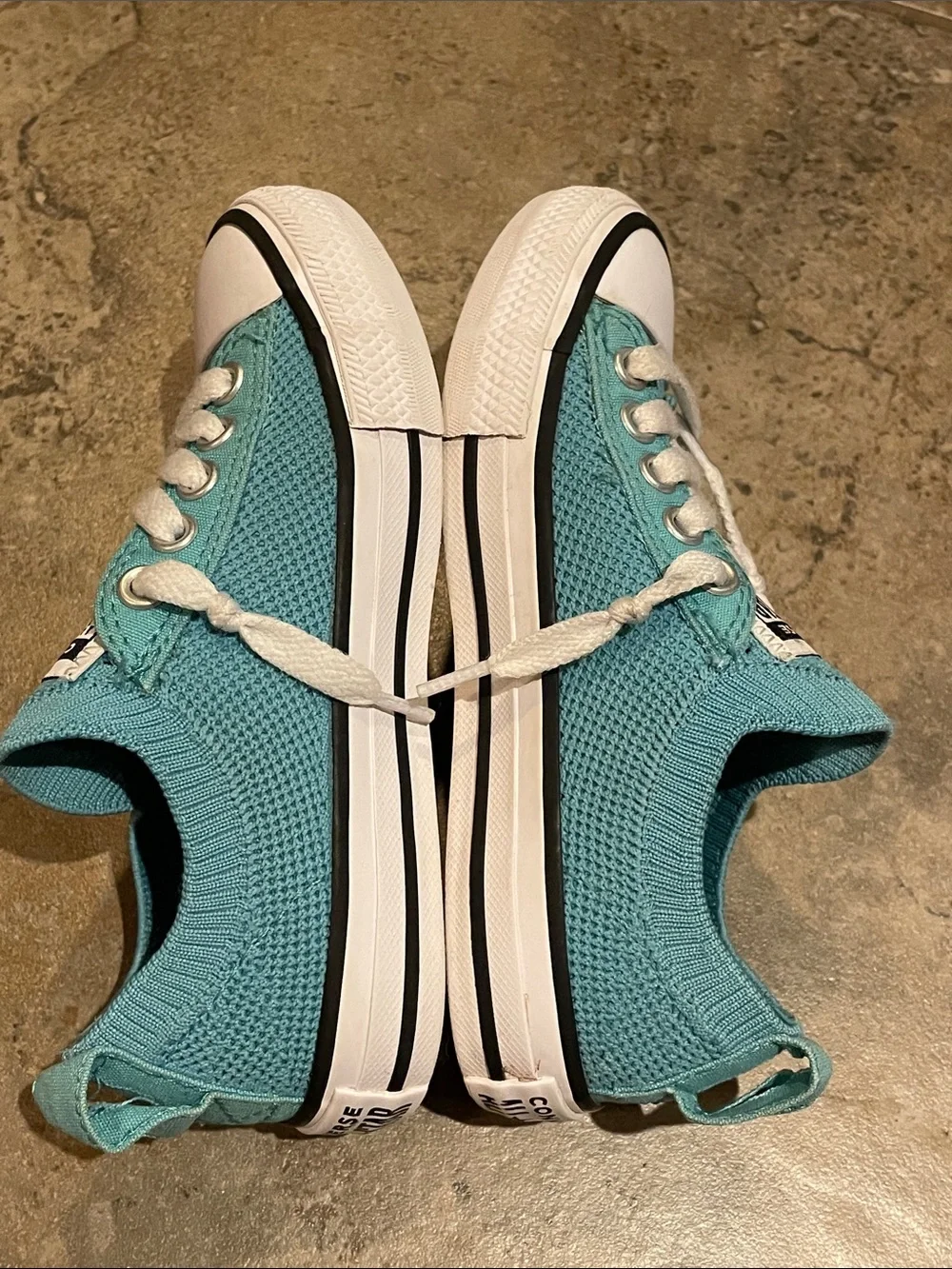 Converse Chuck Taylor All Star Knit Easy-On Sneakers Youth US 11 Aqua Ocean Drip